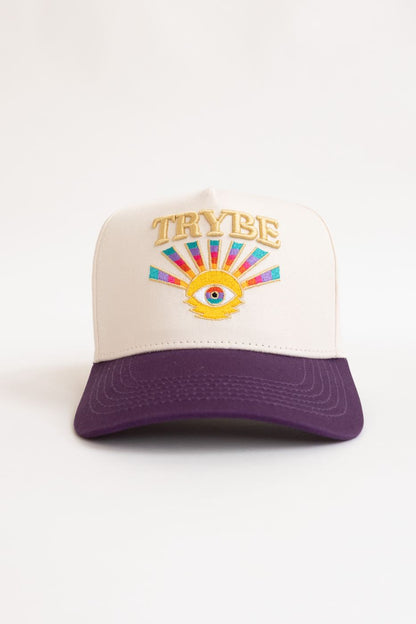 Sunburst Trucker Bone/Royal Purple — front