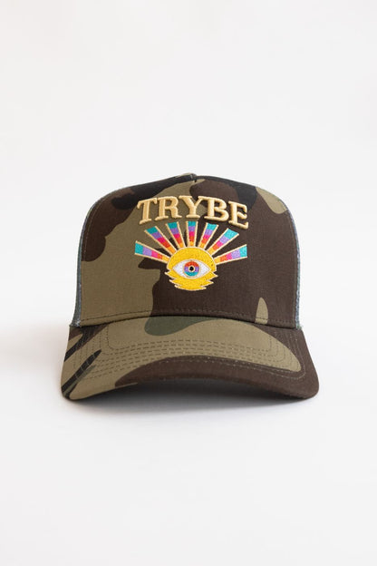 Sunburst Trucker Woodland Camo — front
